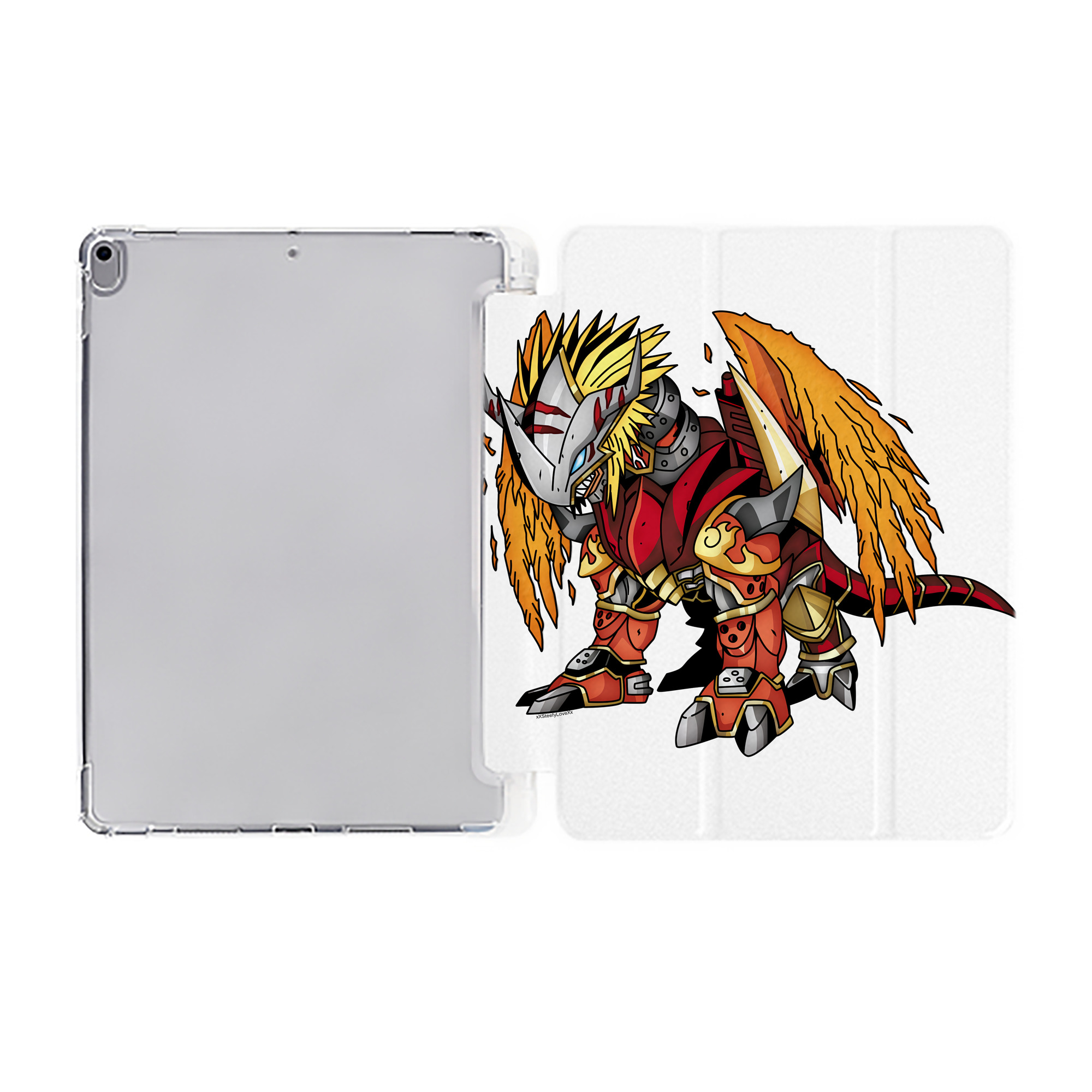 （画像用） Digimon デジタルモンスター/デジモン IPad ケース ペン収納付き 三つ折りスタンド PUレザー×シリコン 対応機種9.5/10.5/10.9インチ